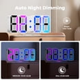 thumbnail image 3 of 3D LED Digital Clock ,9.7", Large Display Table/ Desk Clock with Remote Control 12/24H Temperature (White), 3 of 11