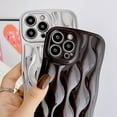 thumbnail image 5 of Water Ripple Glossy Case for iPhone 14 Pro Max Soft TPU Shockproof Camera Protective Back Cover for Women Girl Curly Wave Frame Phone Case for iPhone 14 Pro Max 6.7 Inch Silver, 5 of 13