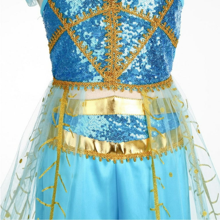 Jasmine Princess Costume Girls Dress Up with Headband Accessories