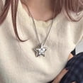 thumbnail image 6 of Minimalist Star Pendant Necklace Alloy and Dazzling Zircon Charm Neck Chain, 6 of 10