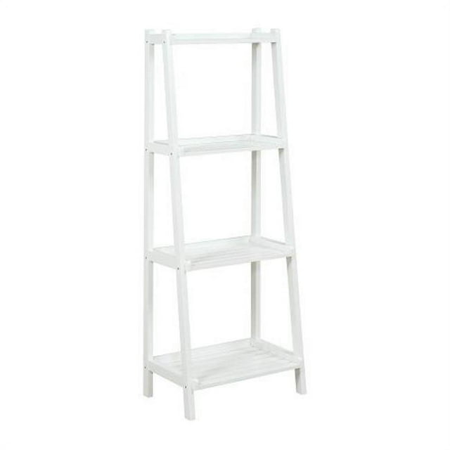 New Ridge Home Goods 2025-WHT Dunnsville 4-Tier Ladder Shelf - White