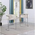 thumbnail image 2 of Cream Velvet Counterheight Chair (Single) with Silver Metal Chrome Base, 2 of 3