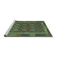 thumbnail image 2 of Ahgly Company Machine Washable Indoor Rectangle Oriental Turquoise Blue Traditional Area Rugs, 4' x 6', 2 of 4
