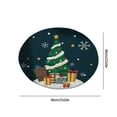 thumbnail image 3 of Alfombra navideña Yyuenw de 23 pulgadas, redonda, con dibujos animados, para decoración del hogar, con diseño de árbol de Navidad, suave, blanca, para sala de estar, comedor, dormitorio, decoración, 3 of 5