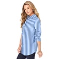 thumbnail image 4 of Roaman's Women's Plus Size Kate Long Sleeve Easy Cotton-Blend Button-Front Shirt, 4 of 6