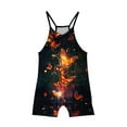 thumbnail image 4 of Odeerbi 5-14 Years Kids Girls Summer Jumpsuit Cute Butterfly Print Camisole Romper Casual Breathable Comfortable Overalls Bib Overall Shorts with Pockets, 4 of 5