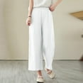 thumbnail image 2 of Pants for Women S with Pockets Pants with Stripe on The Side Dress Size 16 Women Linen Cover up Comfy plus Size Glitter Dress Corduroy plus Elastic Waist Pant 3 Strip White L, 2 of 7