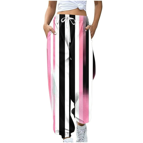 Sakmal Sweatpants Women Baggy Joggers Pants Running Pink Stretchy Graphic Jogger Pants for Women L