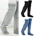 thumbnail image 2 of Over Knee Fuzzy Socks Fuzzy Long Leg Warmers Winter Home Fuzzy Sleeping Socks, 2 of 6