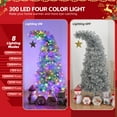 thumbnail image 2 of Ktaxon 6 FT Pre-lit Christmas Tree, Xmas Tree Hinged Branches with 300 RGB Lights and 900 Branch Tips, for Holiday Party Store Office Home, Silver, 2 of 9