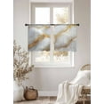 thumbnail image 3 of White Marble Sheer Curtains 54 Inch Long 2 Panels, Gold Crack Texture Modern Luxury Decor Light Filtering Rod Pocket Semi Sheer Curtains, Sheer Voile Drapes for Living Room Bedroom, 52"x54", 3 of 5
