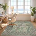 thumbnail image 3 of Design&I 8'x10' Ultra Soft Area Rug, Medallion Floral With Symmetrical Vine And Distressed Trellis Oushak Flowing None Fluffy Washable Non Shedding for Bedroom Living Room Under Sectional, 3 of 7