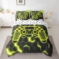 thumbnail image 2 of Erosebridal Gamer Bedding Full Size s, Neon Gamepad Bed in a Bag Full size, Gradient Abstract Decor, Reversible 7pcs, 2 of 6