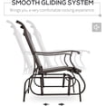 thumbnail image 4 of 2-Person Outdoor Glider Bench, Patio Glider Loveseat Chair with Steel Frame & High Backrest, Cozy 2 Seats Porch Rocking Glider for Balcony Backyard Lawn Garden Poolside, Grey, 4 of 15