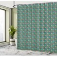 thumbnail image 4 of Ambesonne Summer Shower Curtain, Pineapple Palm Tree Ball Art, 69"Wx84"L, Pale Petrol Blue Coral, 4 of 4