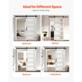 thumbnail image 6 of VEVOR Sliding Barn Door, 36 x 84 inch, High-Strength MDF Panel and Glass, Barn Door with Hardware Kit, Water-Proof PVC Surface, Easy to Install, H-Frame, Smoothly and Quietly Sliding for Living Room, 6 of 9