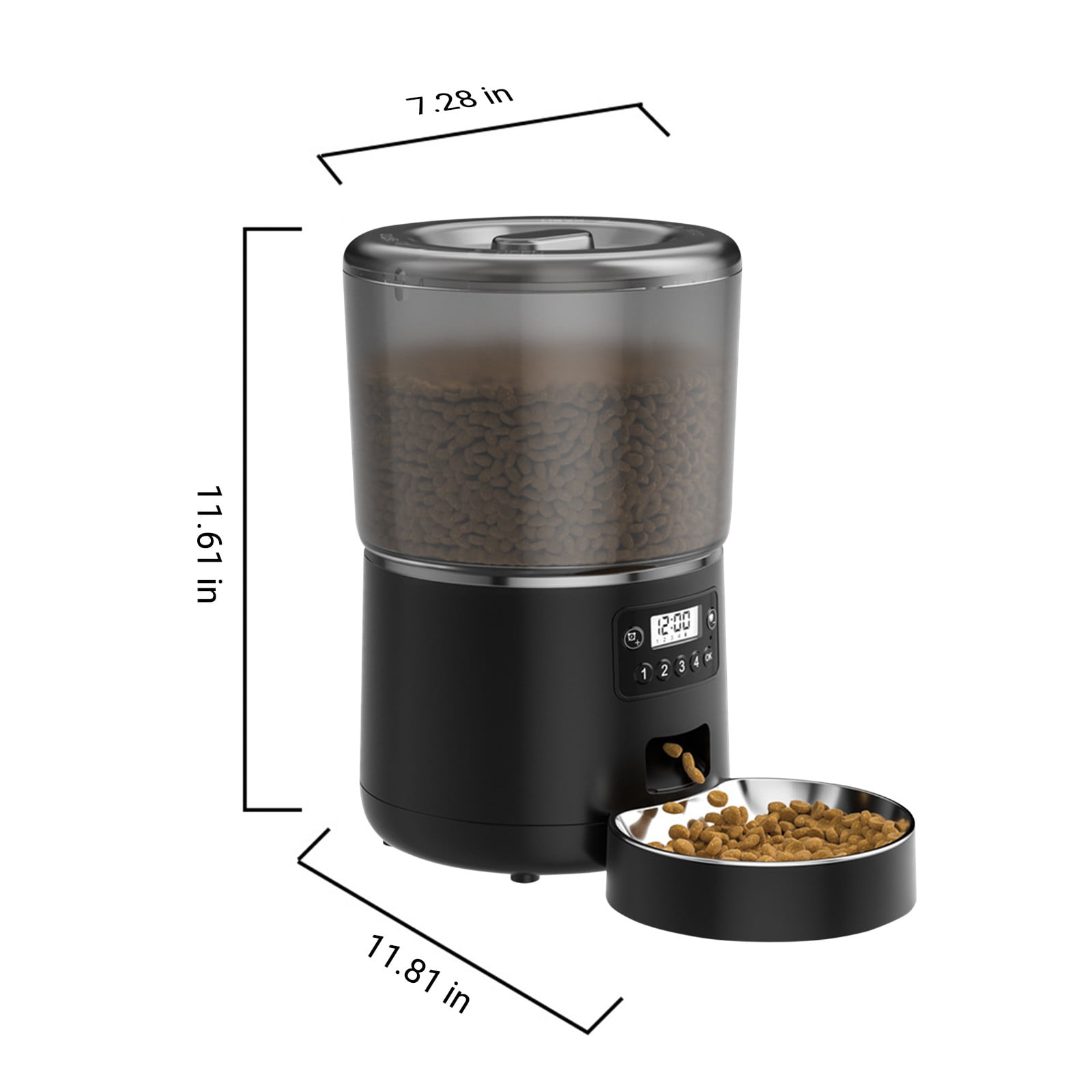 Vikakiooze 2023 Promotion on sale, Automatic cat Feeder, Timed cat Feeder With Adjustabled Feeding Schedule, cat Dry Food Dispenser, Pet Feeders, 1-4 Meals Per Day, Dual-Power-Supply