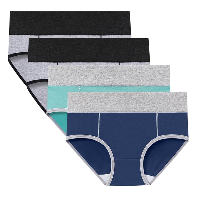Culottes Menstruelles en Coton à Haute Absorption pour Femmes Culottes Anti-Fuite Réutilisables Post-Partum (Grande Taille 4 Pack)