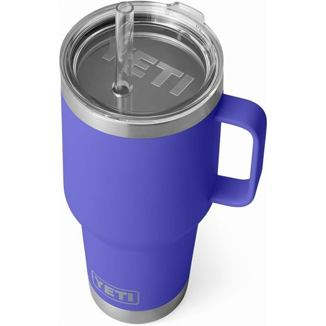 YETI Rambler Tasse en Paille 35 oz, Isolée sous Vide, Acier Inoxydable, Violet Ultramarin