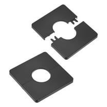 Uxcell 2-Pack Wall Split Flange, ABS Square Self-Adhesive Cover for 33mm/1.3in Dia Pipe [Black,7mm/0.28in H]