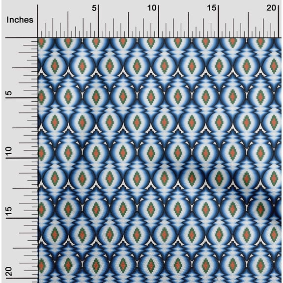 oneOone Cotton Flex Fabric Ogee Flame Stitch Print Fabric BTY 40 Inch Wide