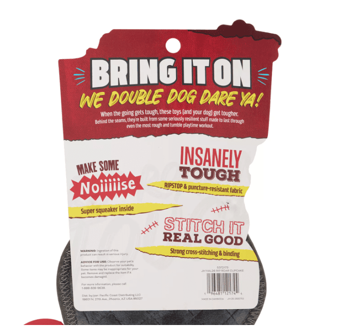 Joyhound Valentine Dog Toy Rip Roarin' Tough Plush Cupcake Holiday Squeaker Dog Toy - Aggressive Chewers