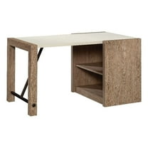Pemberly Row Engineered Wood Computer Desk in Brushed Oak Finish