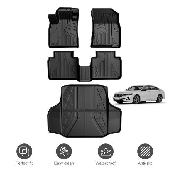 Fit for Honda Accord 2023-2026 All Weather TPE Floor Mats and Cargo Liner Full Set Car Protection Accessories