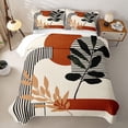 thumbnail image 2 of Homewish Boho Aesthetic Stripes Quilt Full,Minimalism Aesthetic Art Full Bedspread Sets,Orange Cream,3 Pieces, 2 of 7