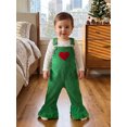 thumbnail image 5 of Cjfdfy Toddler Baby Girls Christmas Overalls Outfit Merry Christmas Embroidery Sleeveless Bell Bottom Romper Kids Cute My First Christmas Fall Winter Outfit  6M-4Y, 5 of 9