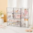 thumbnail image 4 of Sindcom Stackable Storage Drawers Set of 4,Clear Plastic Organizer Bins for Makeup, Cosmetics, Beauty Supplies,Bathroom Organizer Countertop,Bathroom Under Sink Organizer,12.1 × 7.5 × 12 in, 4 of 6