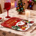 thumbnail image 1 of HaoXun 10 Pcs Christmas Party Paper Plates Disposable Rectangular Plates - 7.09x5.12 Inch Christmas Tree Snowflake Design for Holiday Home Party Supplies Dinnerware Decorations, 1 of 6