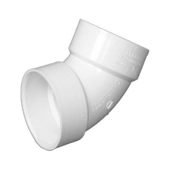 Charlotte Pipe PVC 00319  1200HA Schedule 40 DWV PVC 60-Degree Pipe Elbow, 4 In. - Quantity 10