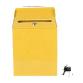 thumbnail image 3 of Mailbox Small Yellow with Lock Wall Post-Mount Mailbox, Iron Door, 3 of 5