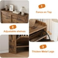 thumbnail image 4 of EDTara Armoire à Chaussures en Bois Rabattable, Organisateur de Rangement à Étagère Réglable avec Design Caché pour Entrée Ou Couloir, 4 of 7