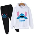 thumbnail image 4 of Conjunto de sudadera con capucha de punto para niñas, conjuntos de manga larga para niños de 3 a 14 años, conjuntos de chándal informal con capucha y pantalones para bebés y niños, 4 of 5