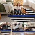 thumbnail image 5 of Blue American Flag Large Round Rug 8 FT, Non Slip Living Room Area Carpet, Black White Stripe US Flag Retro Wooden Washable Soft Circle Rug Non-Shedding Floor Carpet for Bedroom Office Dining Room, 5 of 9