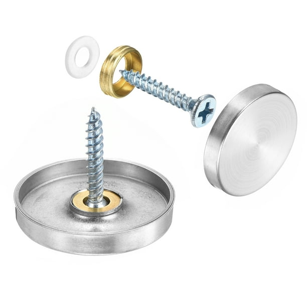 Tapas de Tornillo Uxcell, Tornillos de Espejo de Acero Inoxidable 201 de 30mm