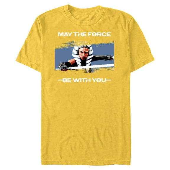 Star Wars Ahsoka Tano May the Force Be With You Disney - Short Sleeve Blended T-Shirt for Adults - Customized-Yellow