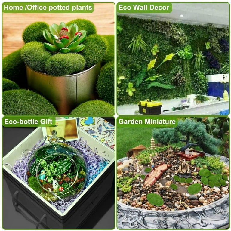 50 Pcs 5 Size Artificial Moss Rocks Decorative Faux Green Moss Covered  Stones Fake Moss Balls for Garden Decor DIY Floral Arrangements Plant Poted