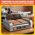 thumbnail image 3 of Hotdog Roller Cover - Tempered Glass Sneeze Guard for 9-Roller Hot Dog Machine - Shield for Countertop Electric Grill by Great Northern Popcorn, 3 of 7