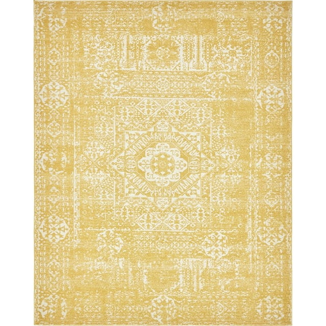 Unique Loom Tapis Traditionnel Classique 8' x 10' Rectangle Jaune/ivoire