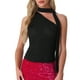 thumbnail image 1 of Top de tanque corto sin mangas con un solo hombro y fruncido de verano Y2K de INSPIRE CHIC M Negro, 1 of 6