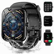 EYIIOSS 1.83" Smart Watch, Alexa Built-in, 100+ Sports Modes and Fitness HD Touchscreen Smartwatch for Women Men, Compatible with Android and iPhone, Black