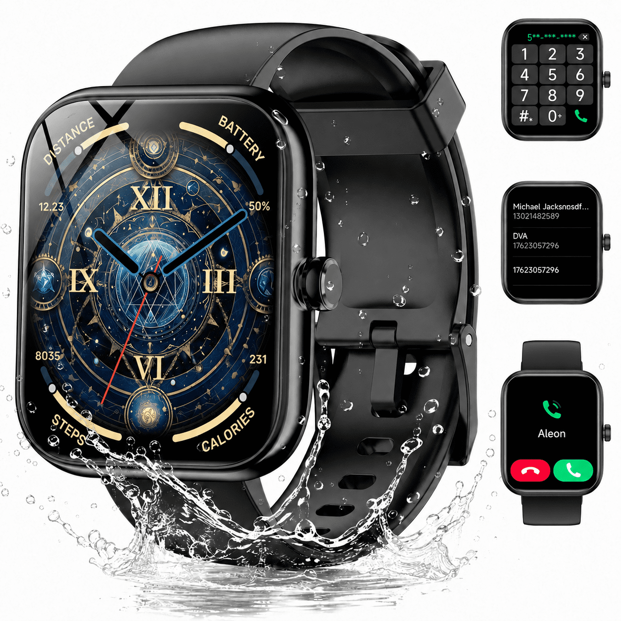 EYIIOSS 1.83" Smart Watch, Alexa Built-in, 100+ Sports Modes and Fitness HD Touchscreen Smartwatch for Women Men, Compatible with Android and iPhone, Black