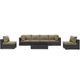 thumbnail image 5 of Modway Convene 7 Piece Outdoor Patio Sectional Set in Espresso Mocha, 5 of 9