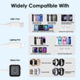 thumbnail image 5 of 3-in-2 Multi charging cable compatible with iWatch Ultra/SE/Series 10/9/8/7/6/5/4/3/2/1 & iPhone 16/15/14/13/12, Galaxy S25/S24 （5FT/1.5M）Portable Travel Charging Cord, 5 of 7