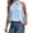 Blue, variant on Summer Tops for Women European And Women's Summer New Neck Bow Leopard Print Sleeveless Vest Tops for Leggings Women Baseball Long Sleeve Shirt Fashion Thermal Leggings plus Size Thermals White M