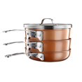 thumbnail image 2 of Gotham Steel StackMaster 8-Piece Aluminum Ultra-Nonstick Cast Textured Ceramic Coating Cookware Set, 2 of 6
