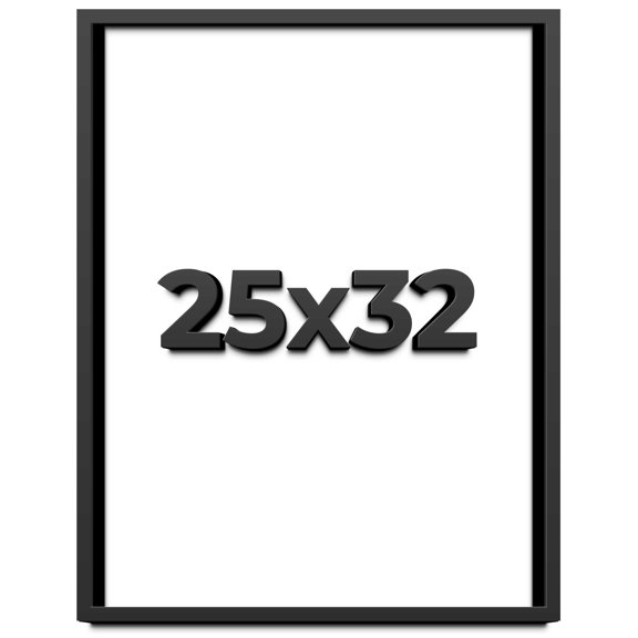 25x32 Shadow Box Frame Black | 1 inches Deep Real Wood Contemporary Shadowbox Display Frame | UV